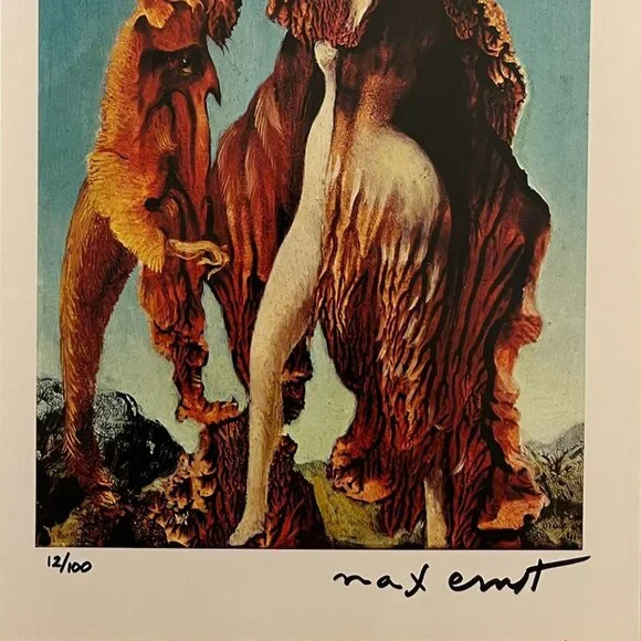 Max Ernst Hand Signed Print - Wizard Woman 12/100 - COA & +$3,500 USD Appraisal